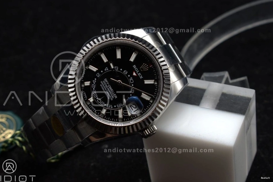 on 326934 ZF Edition Dial Black SS SS Bracelet 904L A2824 Sky-Dweller Best 1:1 0418